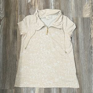 Zenergy by Chicos Cream Short Sleeve Women's Top